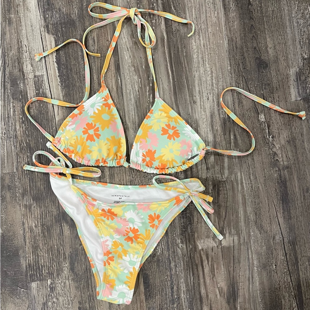 Aeropostale Multicolor Floral Bikini Set